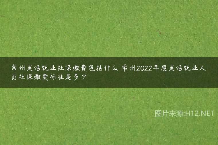 常州灵活就业社保缴费包括什么 常州2022年度灵活就业人员社保缴费标准是多少