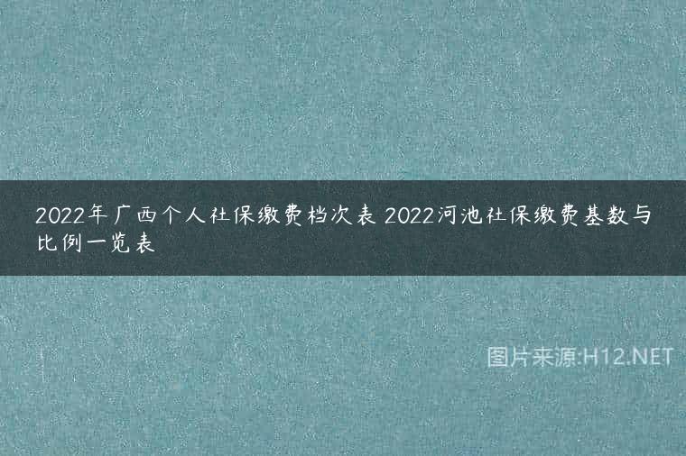 2022年广西个人社保缴费档次表 2022河池社保缴费基数与比例一览表