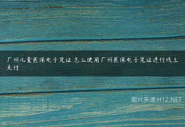 广州儿童医保电子凭证 怎么使用广州医保电子凭证进行线上支付