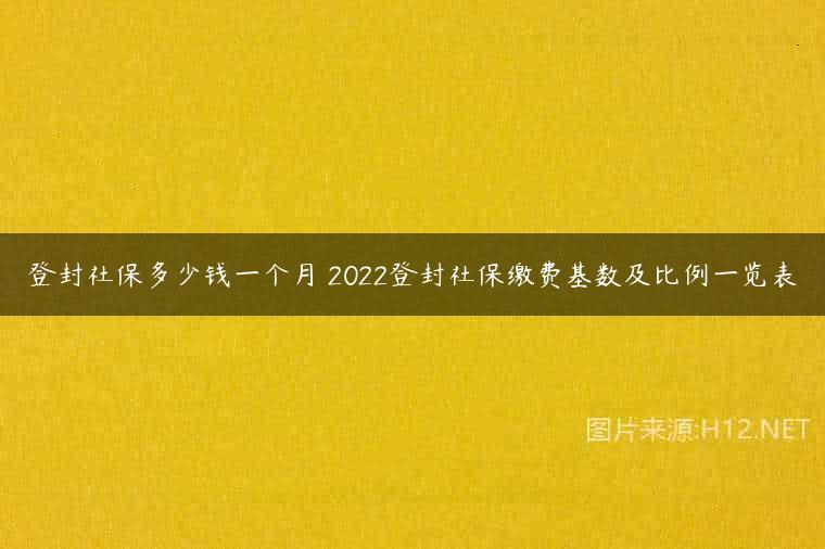 登封社保多少钱一个月 2022登封社保缴费基数及比例一览表