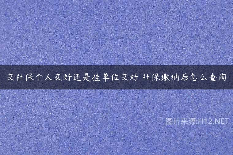 交社保个人交好还是挂单位交好 社保缴纳后怎么查询