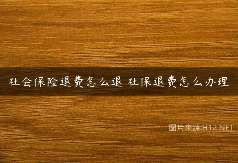 社会保险退费怎么退 社保退费怎么办理