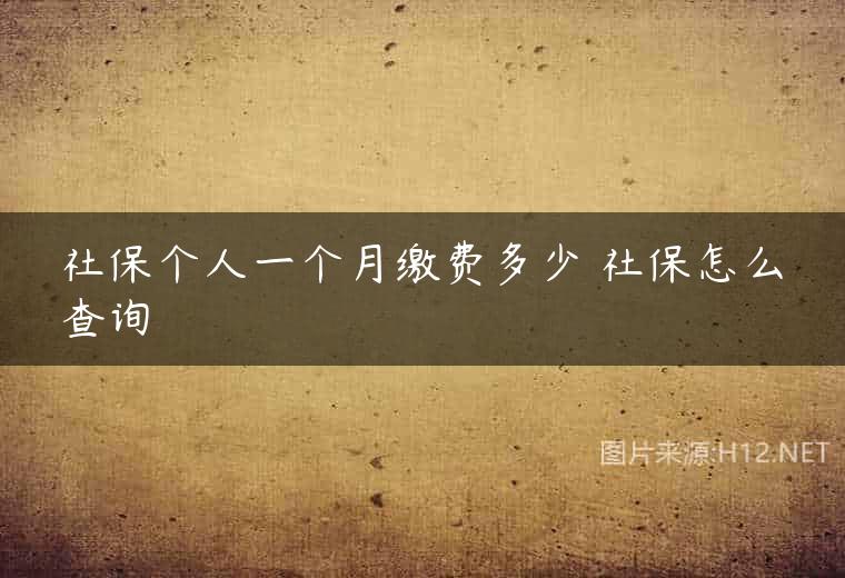 社保个人一个月缴费多少 社保怎么查询