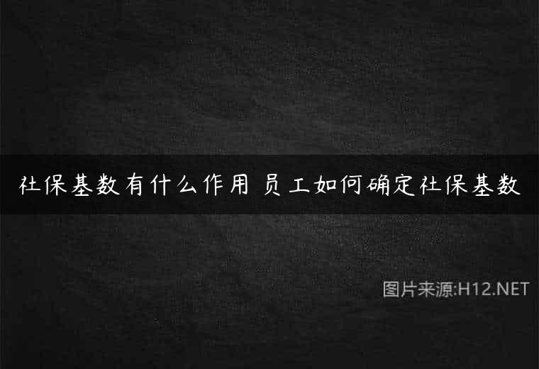 社保基数有什么作用 员工如何确定社保基数