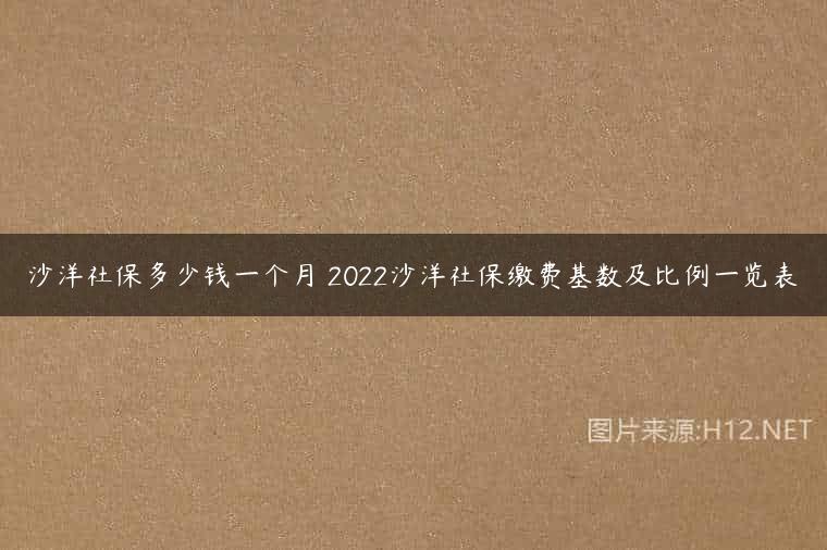 沙洋社保多少钱一个月 2022沙洋社保缴费基数及比例一览表