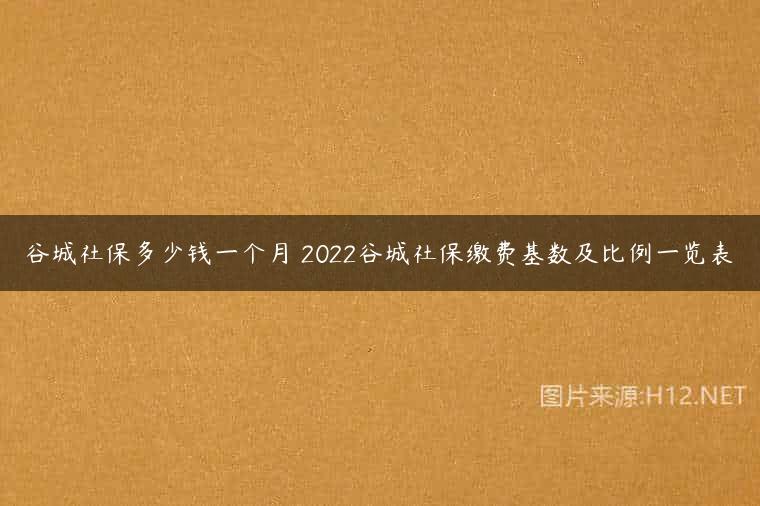 谷城社保多少钱一个月 2022谷城社保缴费基数及比例一览表