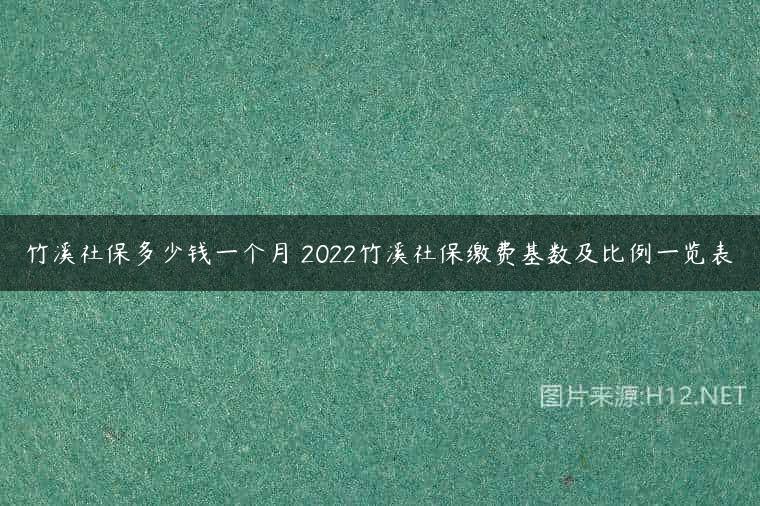 竹溪社保多少钱一个月 2022竹溪社保缴费基数及比例一览表