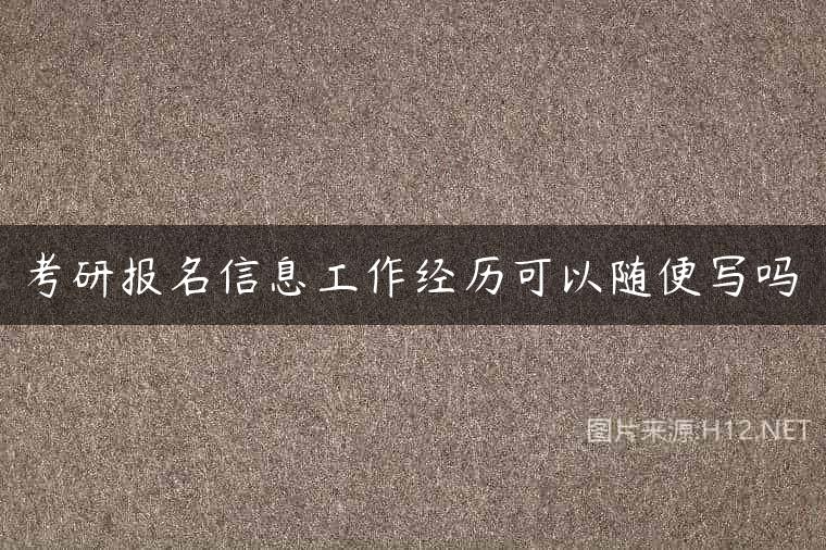 考研报名信息工作经历可以随便写吗