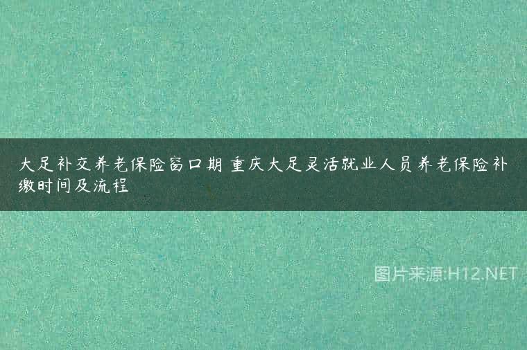 大足补交养老保险窗口期 重庆大足灵活就业人员养老保险补缴时间及流程
