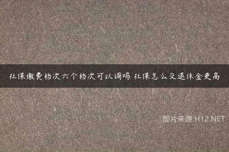 社保缴费档次六个档次可以调吗 社保怎么交退休金更高