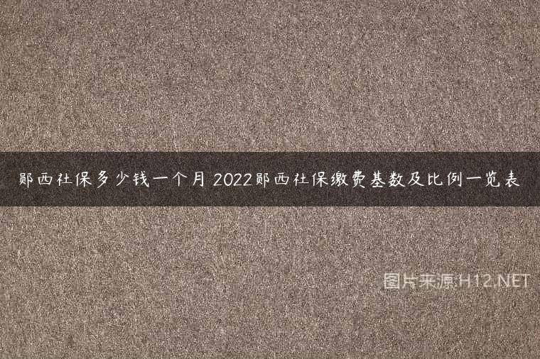 郧西社保多少钱一个月 2022郧西社保缴费基数及比例一览表