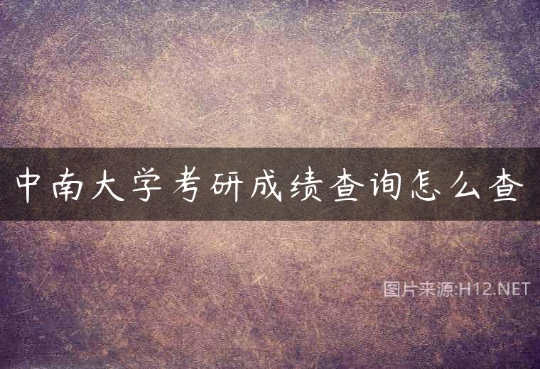 中南大学考研成绩查询怎么查