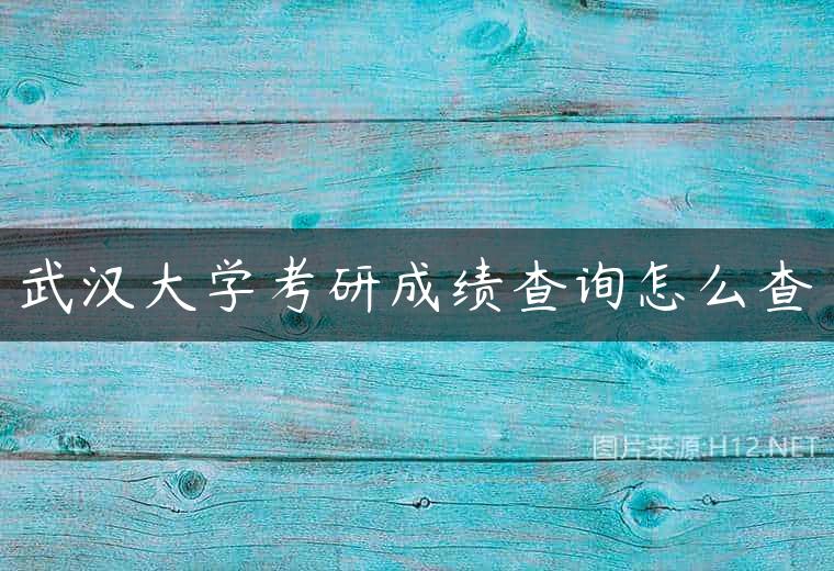 武汉大学考研成绩查询怎么查