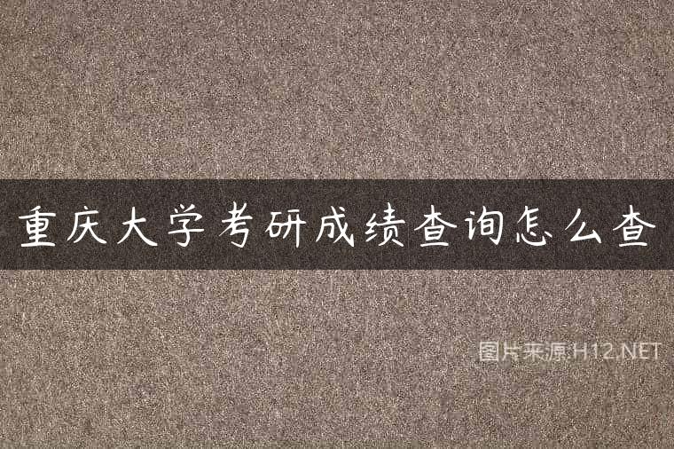 重庆大学考研成绩查询怎么查
