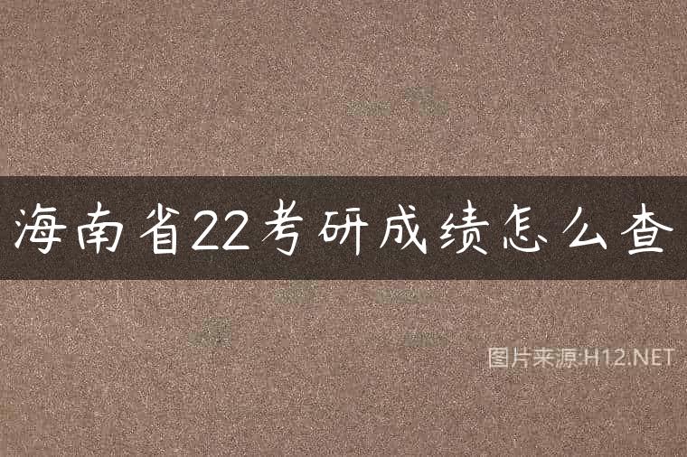 海南省22考研成绩怎么查