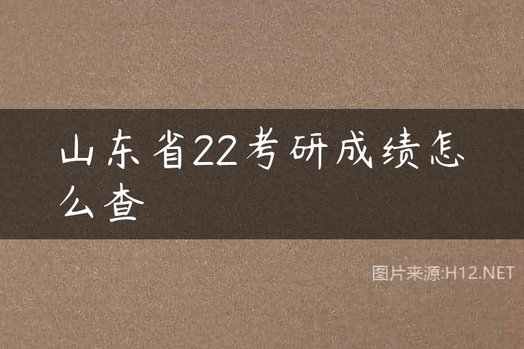 山东省22考研成绩怎么查