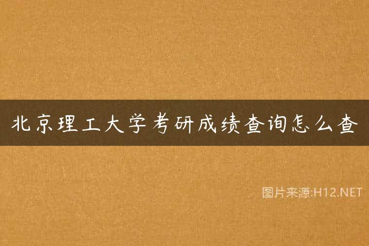 北京理工大学考研成绩查询怎么查