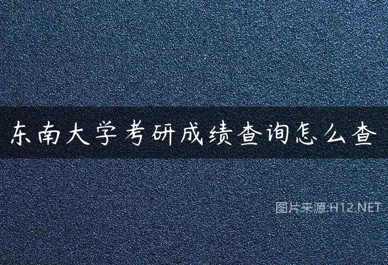 东南大学考研成绩查询怎么查