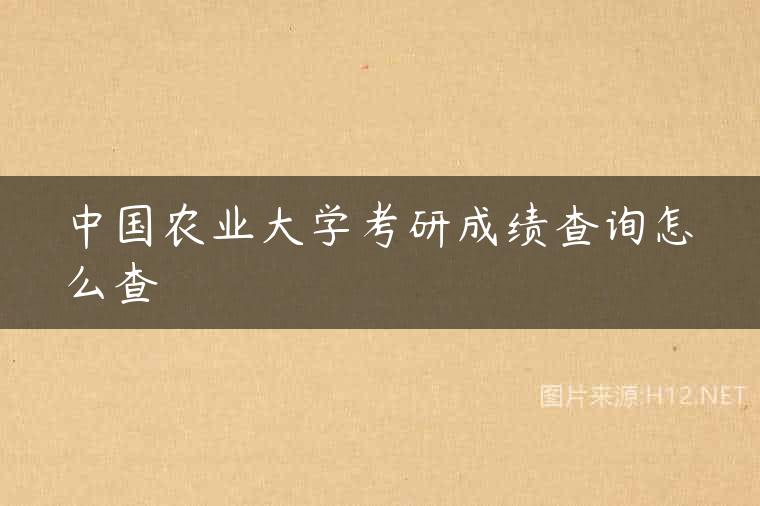 中国农业大学考研成绩查询怎么查