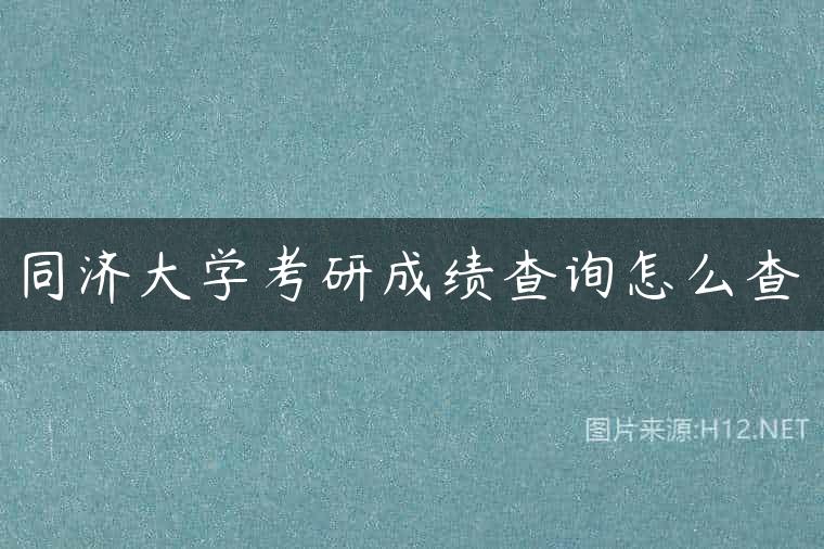 同济大学考研成绩查询怎么查