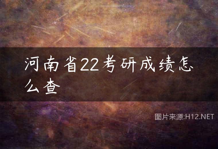 河南省22考研成绩怎么查