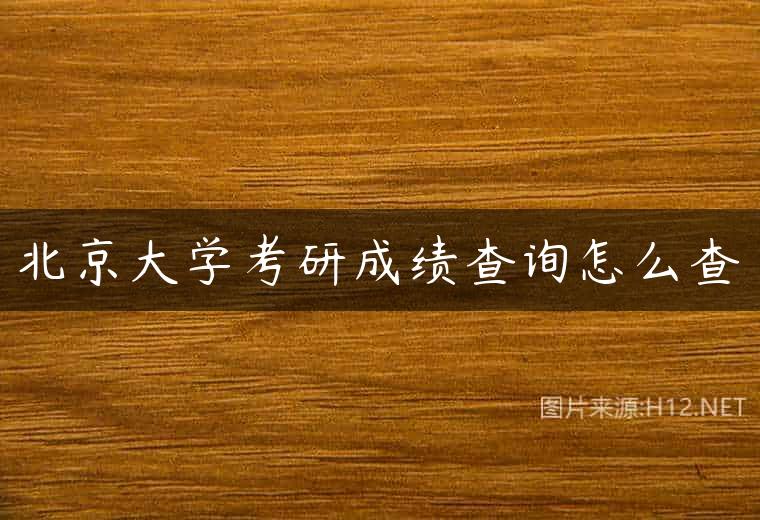 北京大学考研成绩查询怎么查