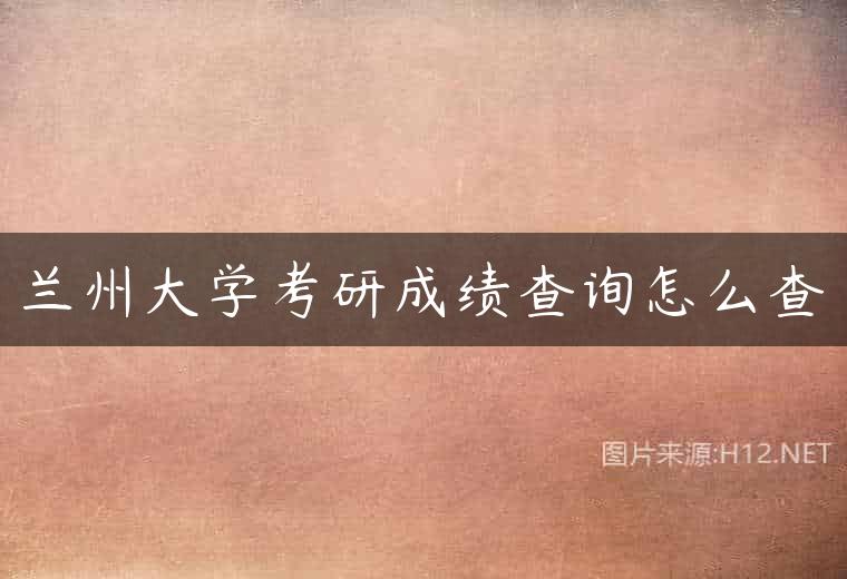 兰州大学考研成绩查询怎么查