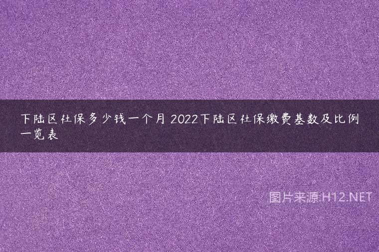 下陆区社保多少钱一个月 2022下陆区社保缴费基数及比例一览表