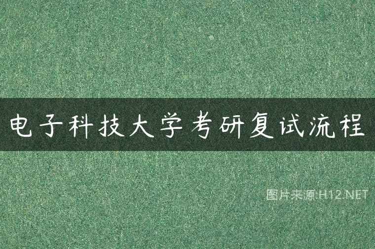 电子科技大学考研复试流程