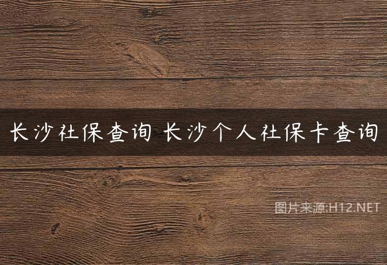 长沙社保查询 长沙个人社保卡查询