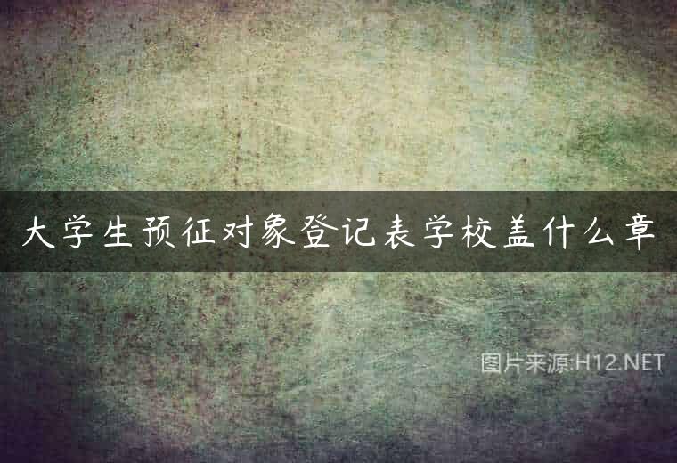 大学生预征对象登记表学校盖什么章