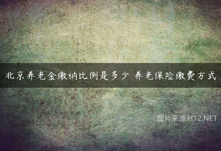 北京养老金缴纳比例是多少 养老保险缴费方式