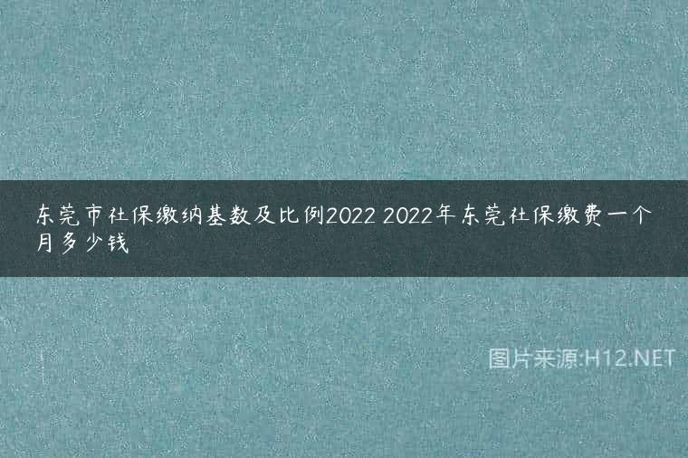 东莞市社保缴纳基数及比例2022 2022年东莞社保缴费一个月多少钱