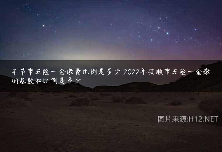 毕节市五险一金缴费比例是多少 2022年安顺市五险一金缴纳基数和比例是多少
