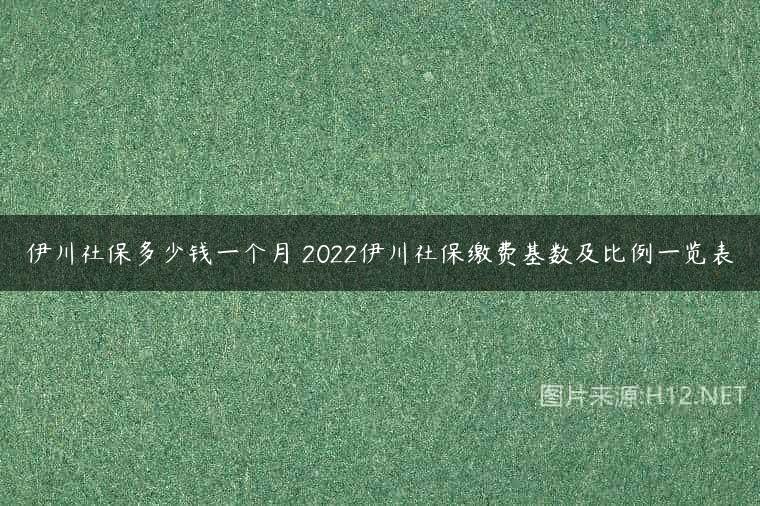 伊川社保多少钱一个月 2022伊川社保缴费基数及比例一览表