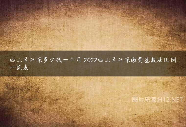 西工区社保多少钱一个月 2022西工区社保缴费基数及比例一览表