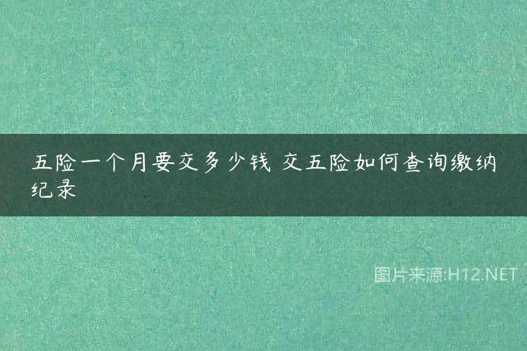 五险一个月要交多少钱 交五险如何查询缴纳纪录
