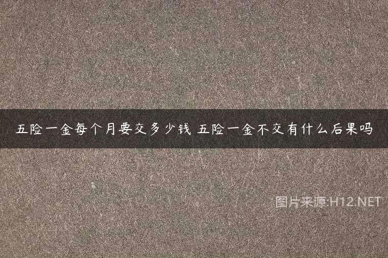 五险一金每个月要交多少钱 五险一金不交有什么后果吗