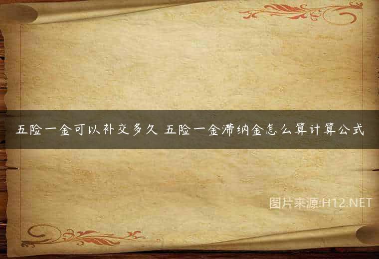 五险一金可以补交多久 五险一金滞纳金怎么算计算公式