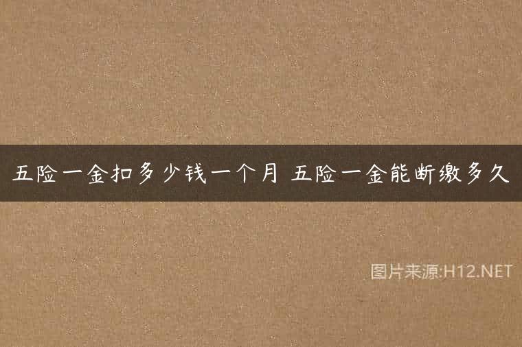 五险一金扣多少钱一个月 五险一金能断缴多久