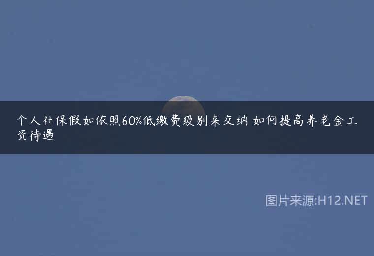 个人社保假如依照60%低缴费级别来交纳 如何提高养老金工资待遇