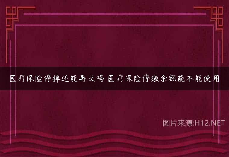 医疗保险停掉还能再交吗 医疗保险停缴余额能不能使用
