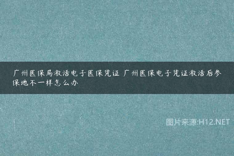 广州医保局激活电子医保凭证 广州医保电子凭证激活后参保地不一样怎么办