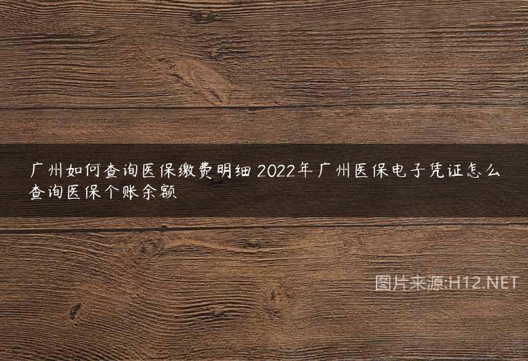 广州如何查询医保缴费明细 2022年广州医保电子凭证怎么查询医保个账余额