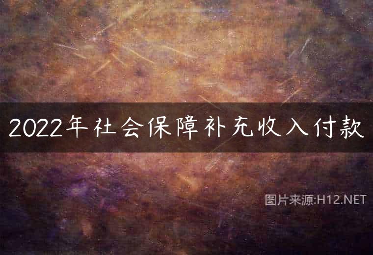 2022年社会保障补充收入付款