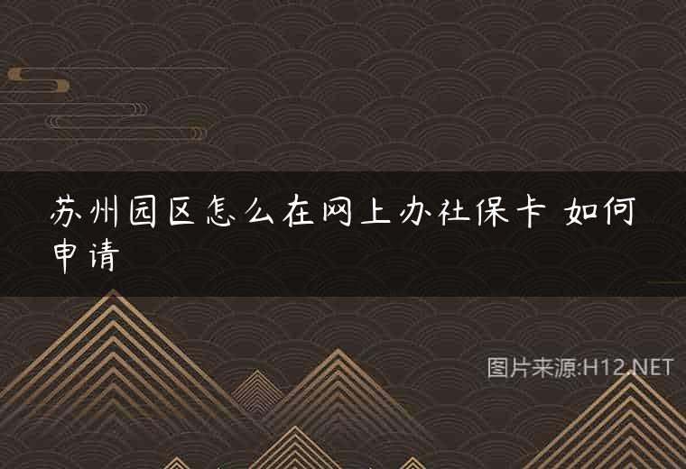 苏州园区怎么在网上办社保卡 如何申请