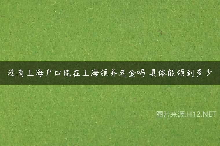 没有上海户口能在上海领养老金吗 具体能领到多少
