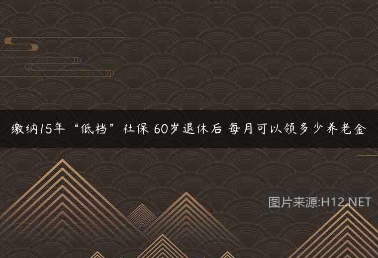 缴纳15年“低档”社保 60岁退休后 每月可以领多少养老金