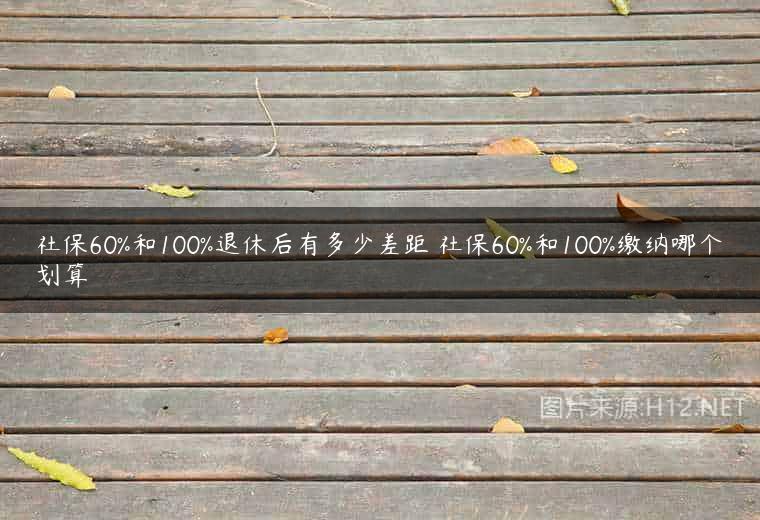 社保60%和100%退休后有多少差距 社保60%和100%缴纳哪个划算