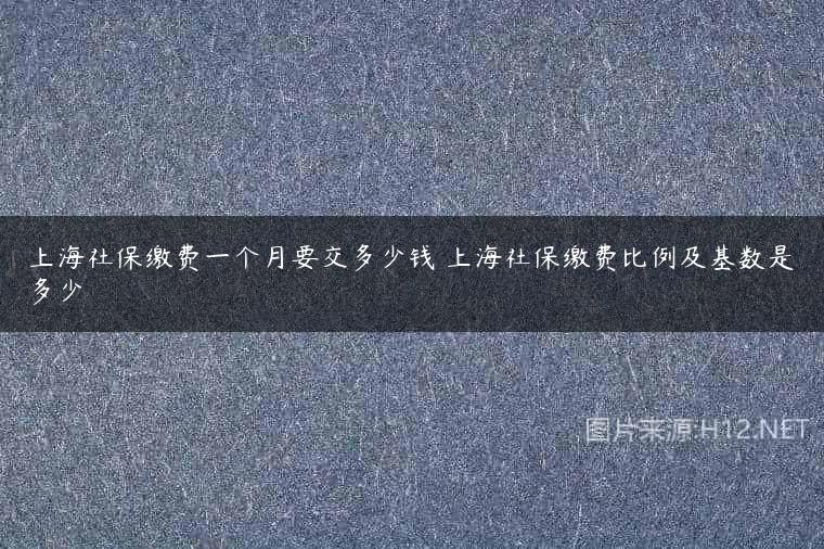 上海社保缴费一个月要交多少钱 上海社保缴费比例及基数是多少